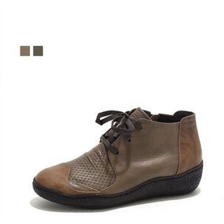 Genuine Leather Lace-up Casual Shoes