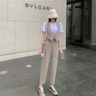 Sleeveless Top / Short-sleeve Top / Wide Leg Pants
