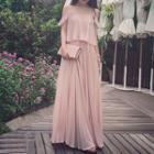 Strappy Off Shoulder Chiffon Maxi Sun Dress