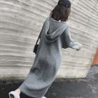 Hooded Midi Sheath Sweater Dress