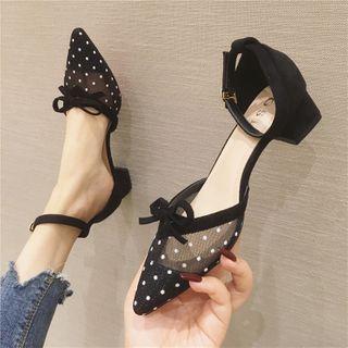 Chunky Heel Dotted Sandals