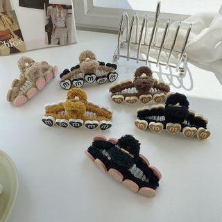 Lettering Fleece Hair Claw / Smiley Face Hair Claw