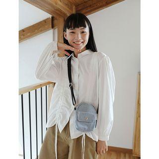 Striped Denim Crossbody Bag Blue - One Size