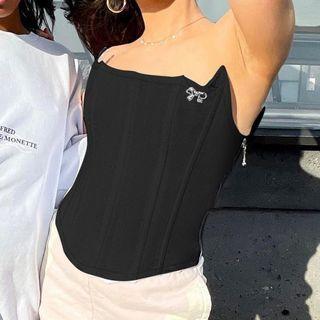 Strapless Ribbon Corset Top