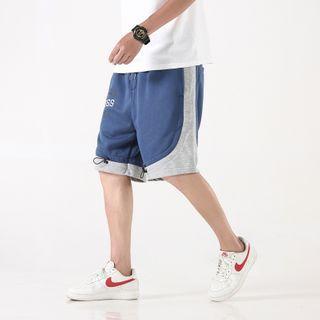 Paneled Lettering Shorts