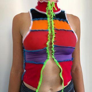 Safety Pin Paneled Tank Top