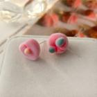 Flocking Peach Asymmetrical Resin Earring 1 Pair - Pink - One Size