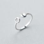 925 Sterling Silvercat Open Ring