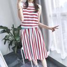 Set: Stripe Sleeveless Top + Mini Skirt