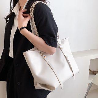 Woven Strap Plain Tote Bag