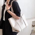 Woven Strap Plain Tote Bag