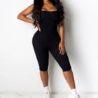 Spaghetti Strap Strappy Back Sports Playsuit