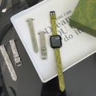 Print Genuine Leather Apple Watch Band