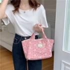 Applique Flower Print Lunch Bag