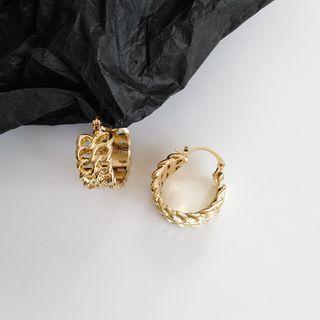 Alloy Chain Open Hoop Earring 1 Pair - Earrings - Gold - One Size
