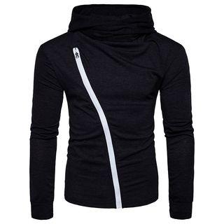 Turtleneck Zip Detail Long-sleeve T-shirt