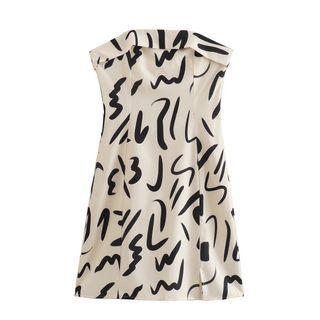 Strapless Print Mini A-line Dress