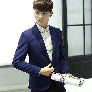 Notched-collar Buttoned Blazer