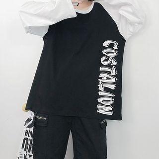 Color Block Long-sleeves T-shirt