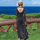 Star Long-sleeve Maxi Knit Dress
