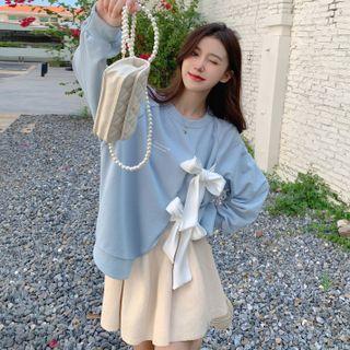Bow Sweatshirt / A-line Skirt