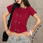 Short-sleeve Two-way T-shirt