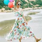 Floral Strappy A-line Maxi Dress