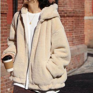 Reversible Fluffy Zip-up Hoodie