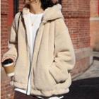 Reversible Fluffy Zip-up Hoodie