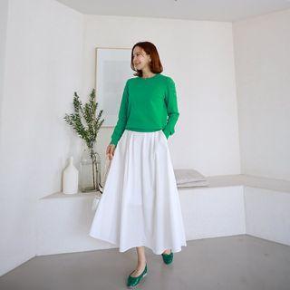 Zip-side Maxi Full Skirt