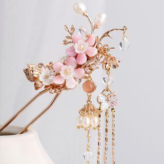Retro Pearl Flower Hair Stick / Dangling Add On