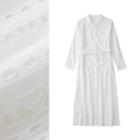Long-sleeve Sashed Maxi Dress