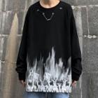 Flame Print Chained Sweatshirt (various Designs)