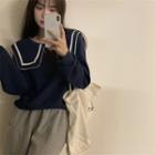 Long-sleeve Sailor Collar Sweatshirt