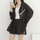 Set: Hood Zip Light Jacket + Shorts