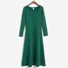 Long-sleeve A-line Midi Dress