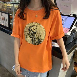 Coin Print Short-sleeve T-shirt / Long-sleeve Top