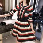 Frill-trim Stripe Dress