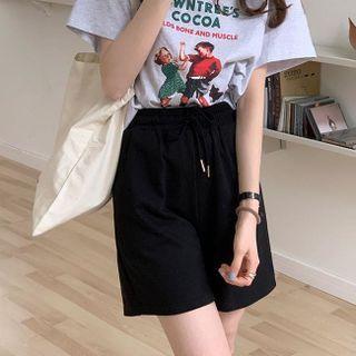 Casual Wide-leg Plain Shorts