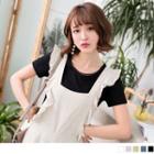 Lace Neckline Short Sleeve T-shirt