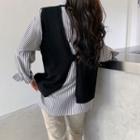 Round-neck Open-back Knit Vest