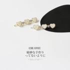Heart Rhinestone Hair Clip 3 - White - One Size