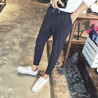 Slim-fit Drawstring Cropped Pants