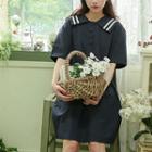 Sailor-collar Boxy-fit Shirtdress
