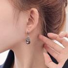 Rhinestone Faux Crystal Dangle Earring 1 Pair - Black - One Size