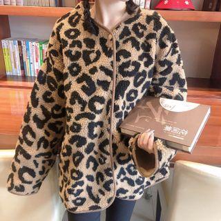 Leopard Print Jacket Brown & Black - One Size