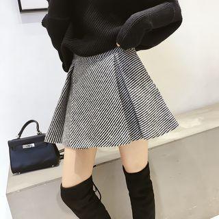 Stripe Mini A-line Skirt