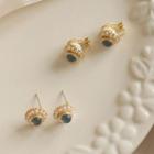 Faux Cat Eye Stone Faux Pearl Alloy Earring