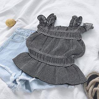 Plaid Knit Sleeveless Top