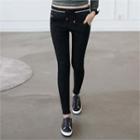 Drawstring Fleece-lined Leggings Pants